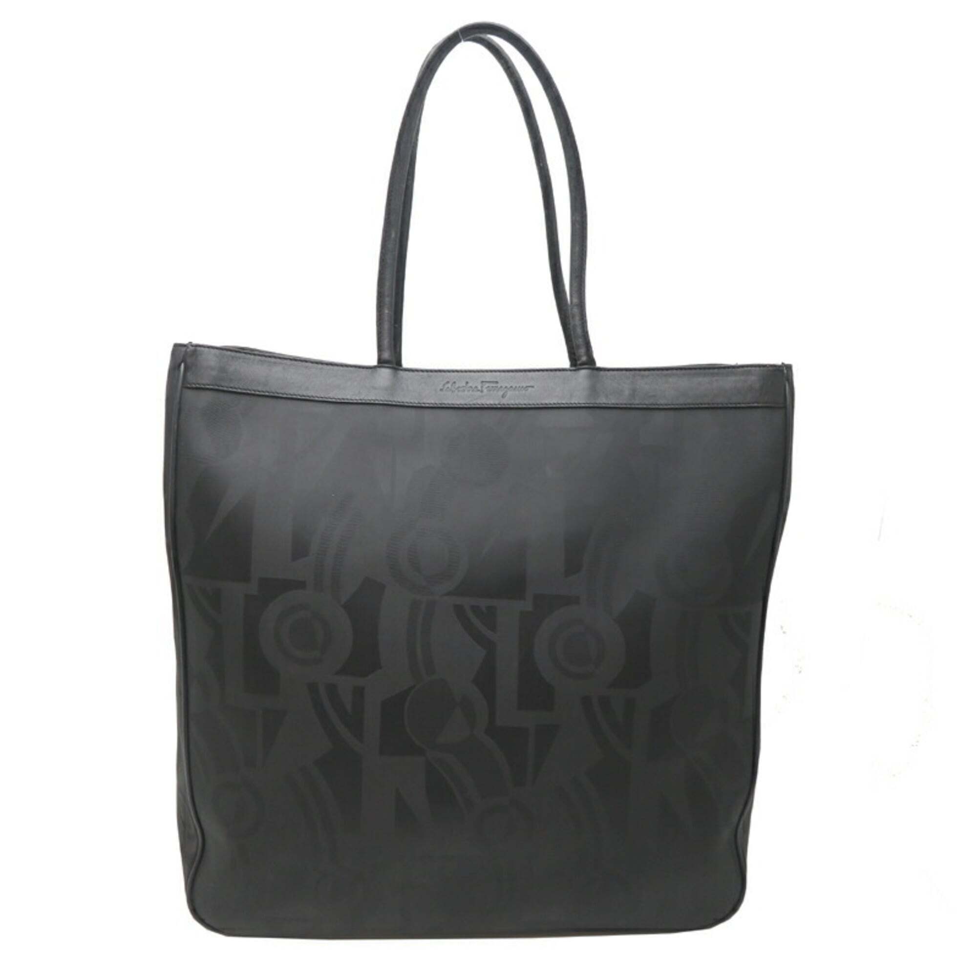 Salvatore Ferragamo Women's And Men's Tote Bag Au-21-5727 Leather Black